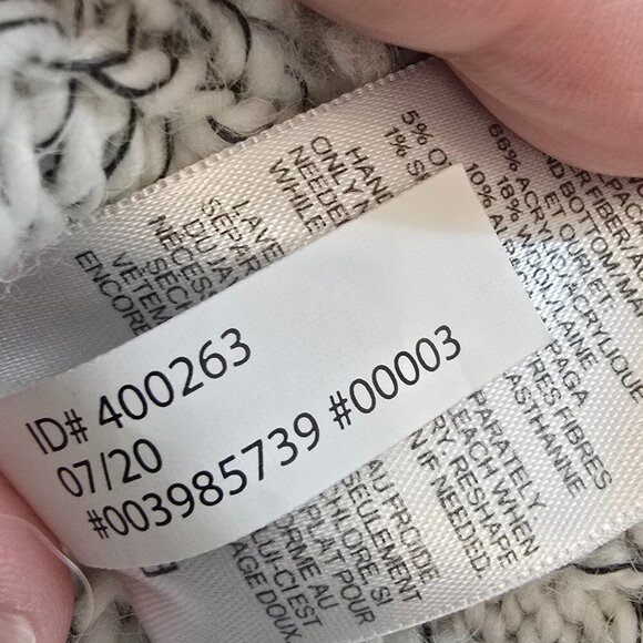 Men's Express Cable Knit Ribbed Sleeve Shawl Collar Sweater - White with Black - Picture 5 of 6